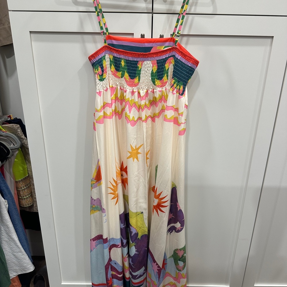 Colorful Maxi Dress with Heart Design Large - Picture 3 of 4